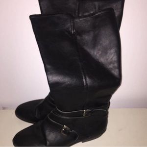 madden girl black leather boots